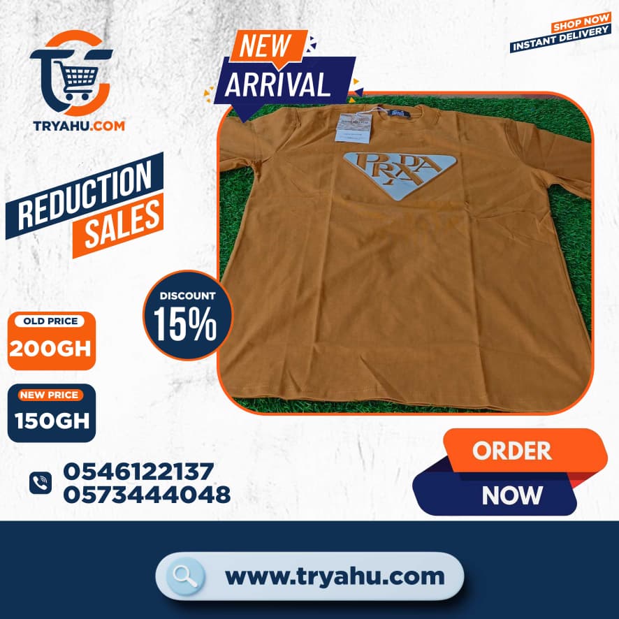 Heavy 100% Cotton Men’s T-Shirts | Tryahu Ghana | Comfortable & Durable